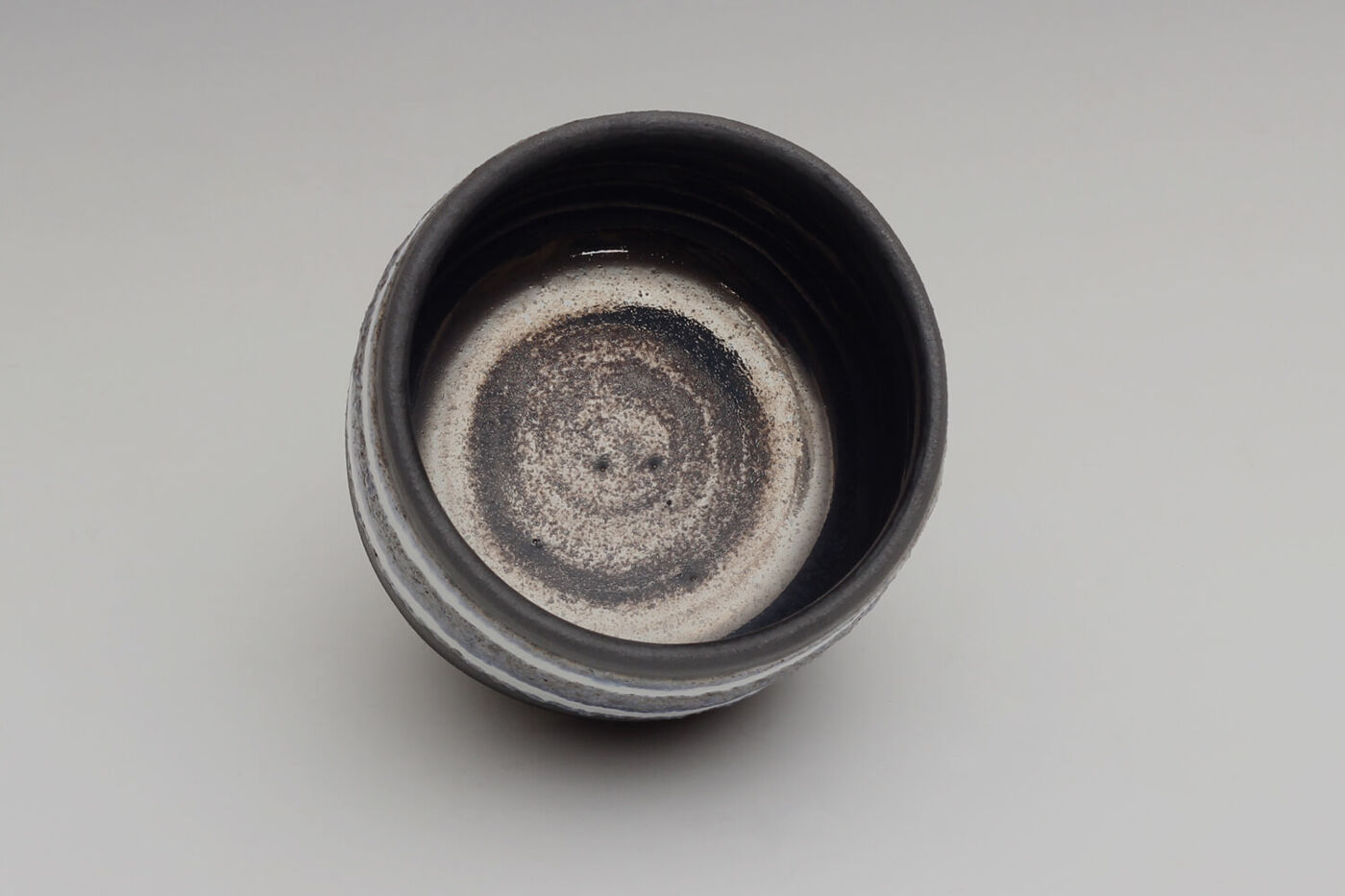 Rosalie Dodds Ceramic Footed Black, Blue & White Bowl 031