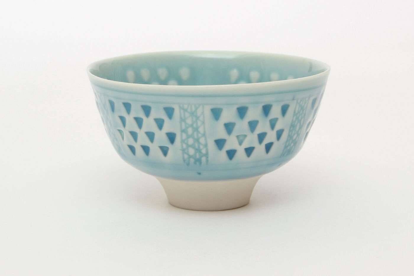 Peter Wills Impressed Light Blue Porcelain Bowl 147