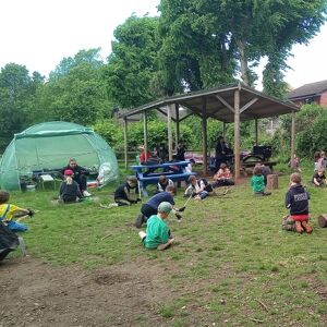 kids playing in fields at the outdoors project