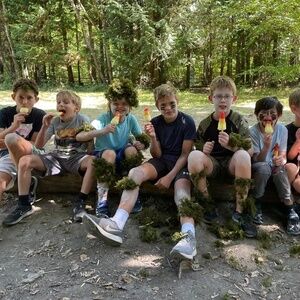 The Outdoors Project - nature camo boys with ice lollies