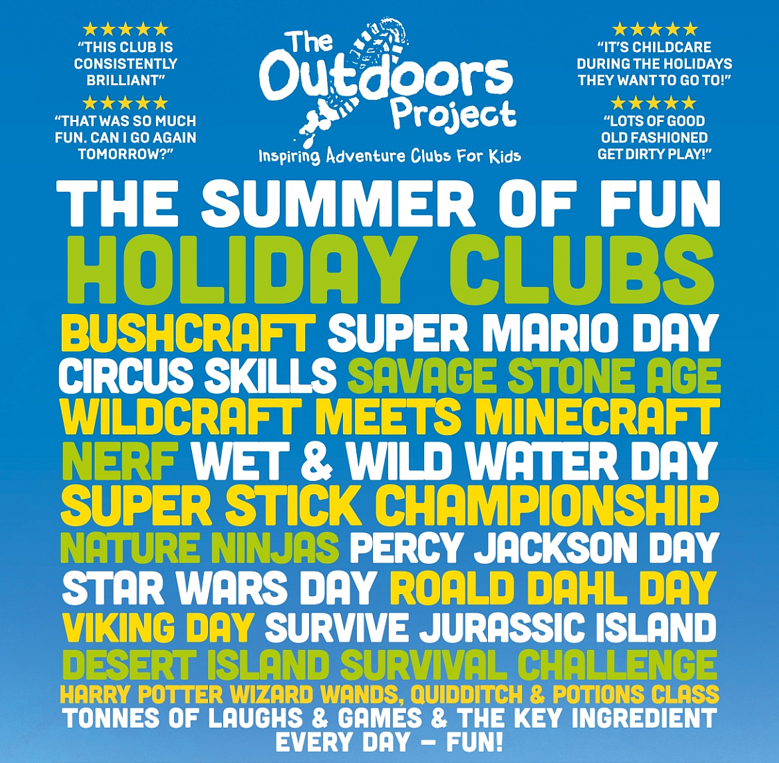 Summer Holiday Clubs - now on sale in Brighton & Hove!