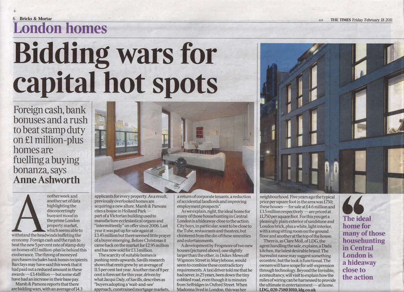 Park Grove Design featured in 'The Times'
