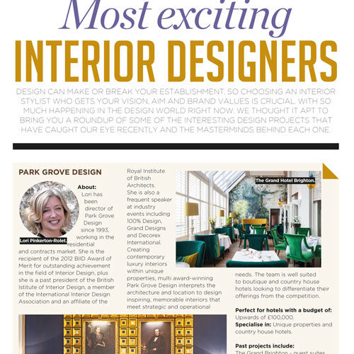 In the Press: Most Exciting Interior Designers 