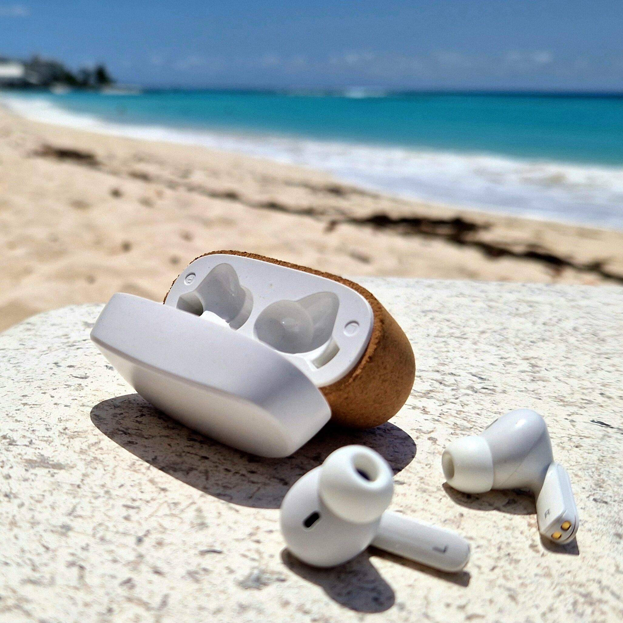Earbuds in Recycled Plastic and Cork 