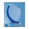 20cm Blue Curve Optical Crystal Flat Engraved Award