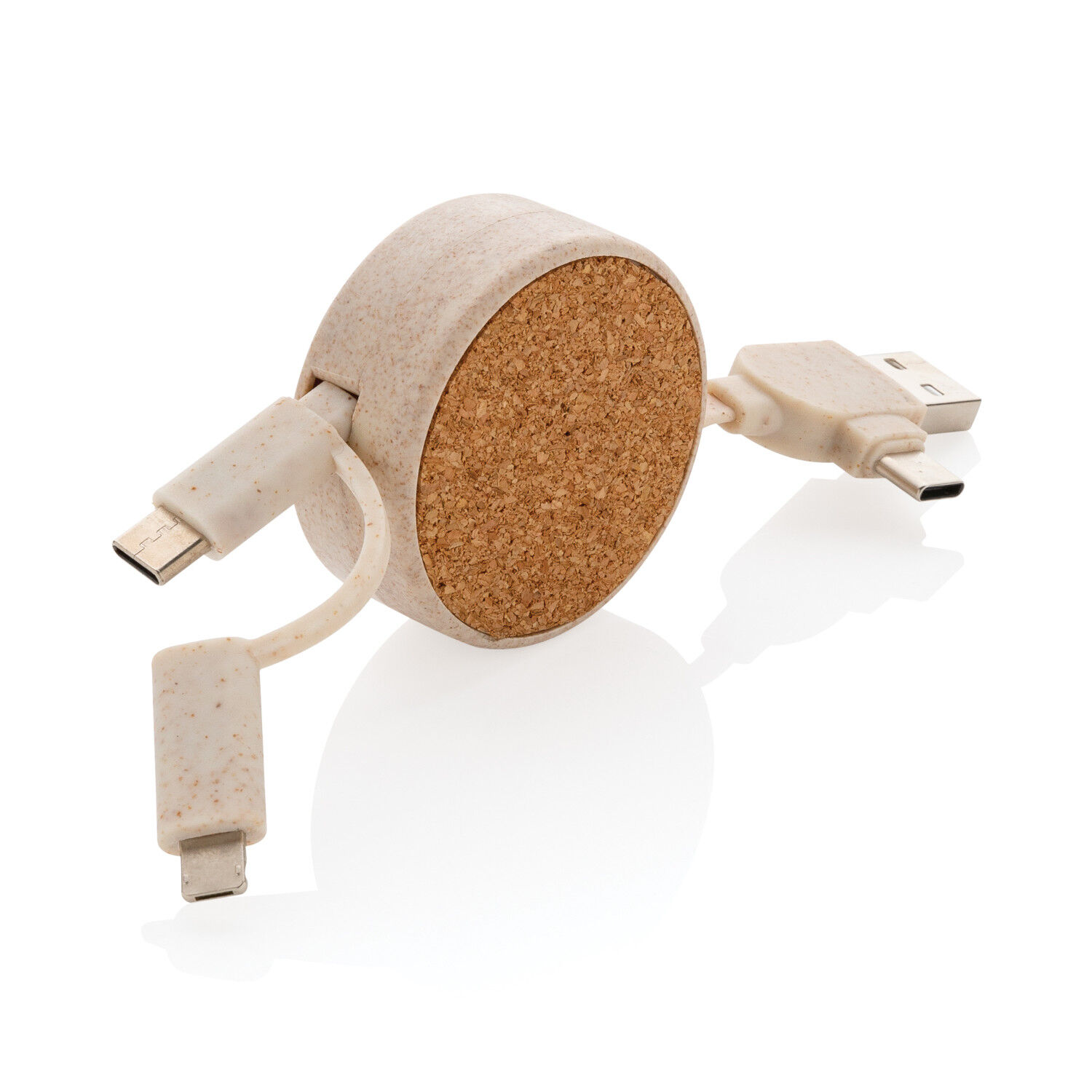 Cork and Wheat 6-in-1 Retractable Charging Cable