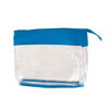 Transparent Cosmetics Bag with Coloured Trim - Blue