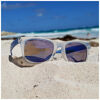 Blue mirror lens sunglasses