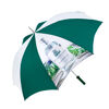 Promotional printed umbrellas green & white