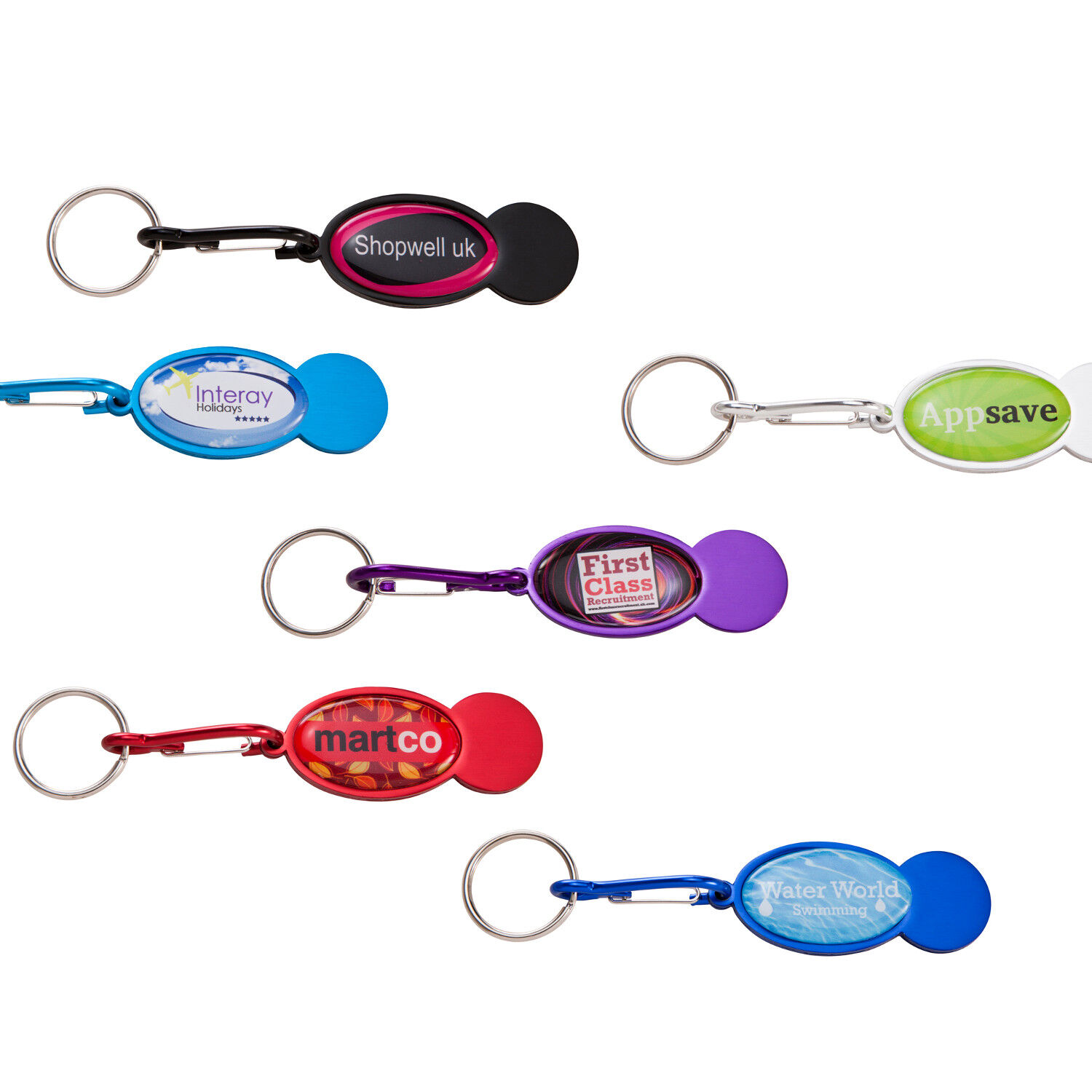 Shopper Trolley Coin Keyring to Brand