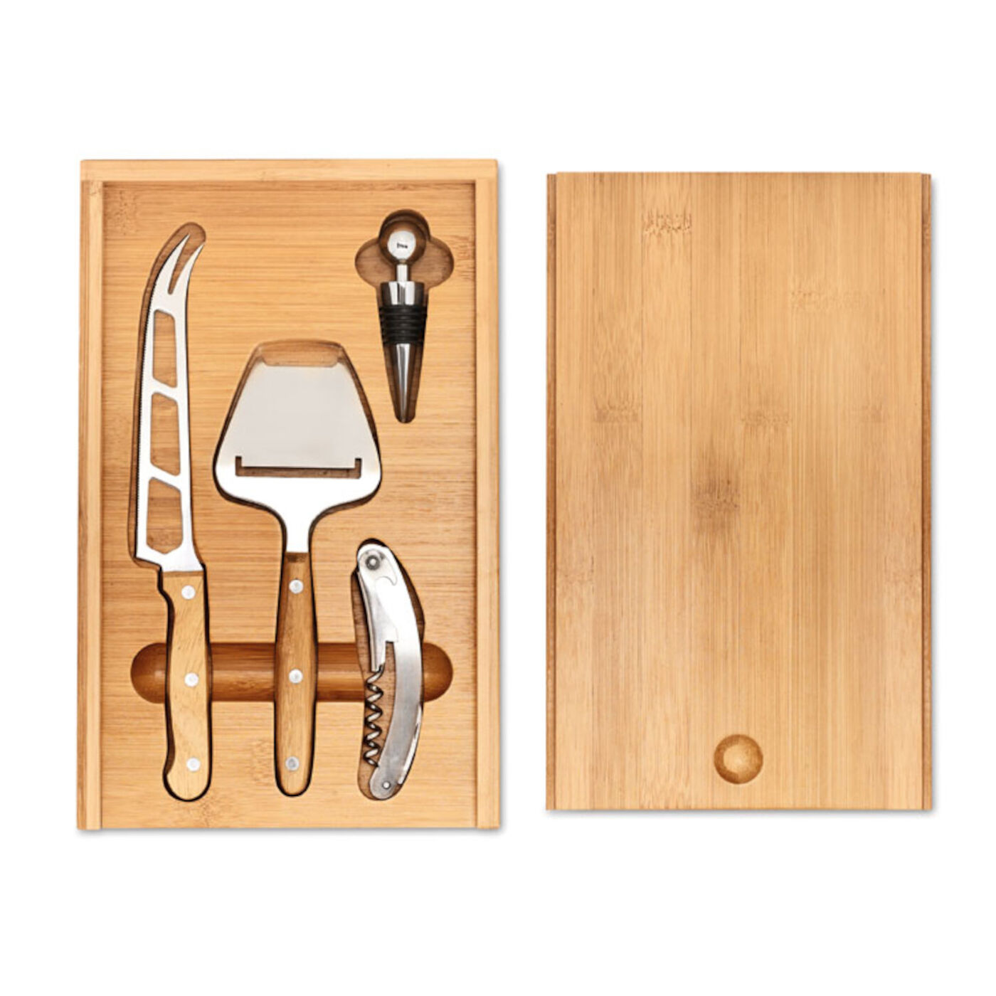 Wine & Cheese Set in Bamboo Case