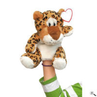 Branded leopard puppet