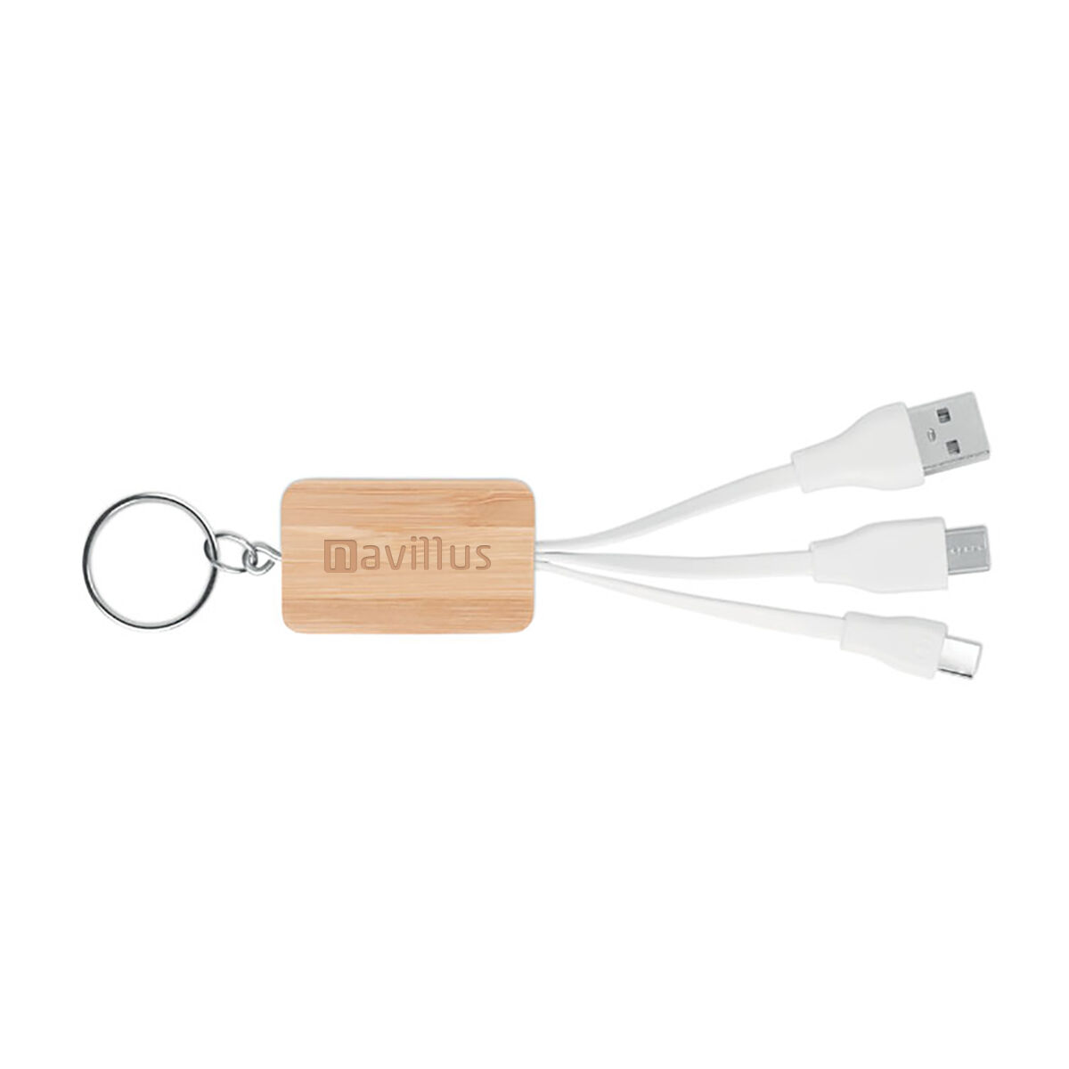 Bamboo Charging Cable with Keyring