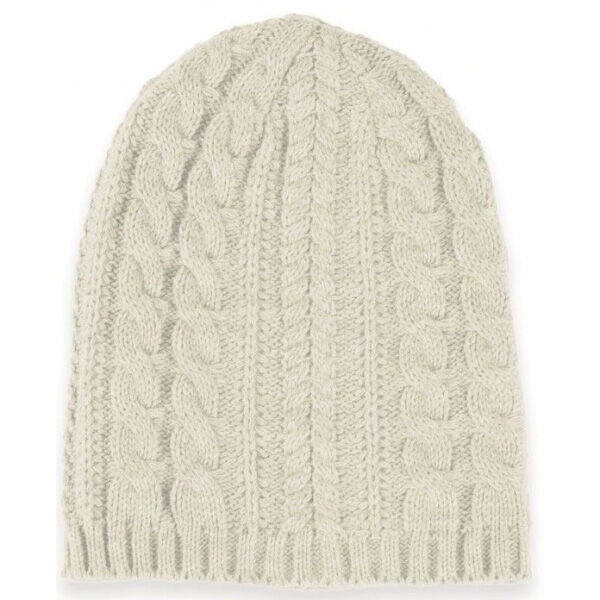 Long knitted beanie hat - natural Long knitted beanie hat - natural