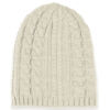 Long knitted beanie hat - natural