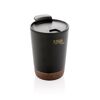 Stainless Steel Cork Coffee Tumbler black with print