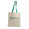 Natural Cotton Shopper with Long Coloured Handles