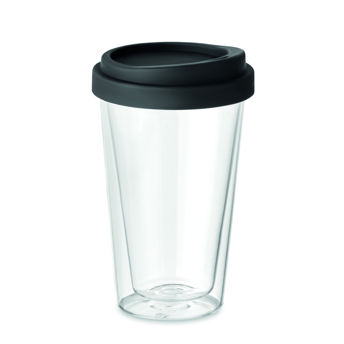 350ml Double walled takeaway glass with silicone lid