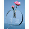 Engraved Crystal Vase With Glass Flower