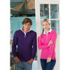 Front Row Plain Rugby Shirt (Deep Purple / White & Bright Pink / White