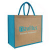 Jute Tote Bag with Coloured Panels