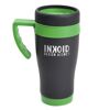 Travel Mug Matt Black Steel Green