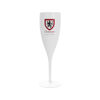 Personalised white reusable champagne flutes