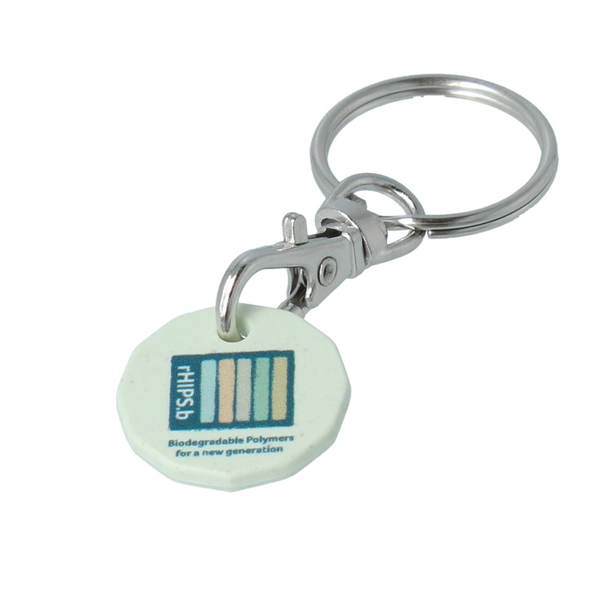 Recycled Plastic rHIPS Trolley Coin Keyring