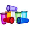 Transparent Plastic Cup With Lid & Straw - multi