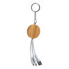 Bamboo Keyring USB Charger Cable