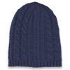 Long knitted beanie hat - navy