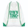 Contrast White Drawstring Bag in Green Colour