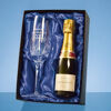 Engraved Crystal Champagne Flute & Champagne Set