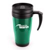 Translucent Coloured Travel Mug with Handle in green