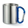Steel mug with carabiner handle - Blue