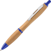 Curvy Sustainable Bamboo Pen Blue trim