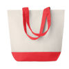 Canvas beach bag with coloured handles and bottom