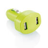 Double USB Car Charger for Branding Green