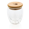 Double wall glass mug with bamboo lid (sample branding) Double wall glass mug with bamboo lid (sample branding)