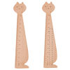 Fun-shaped wooden ruler (cat, showing print area)