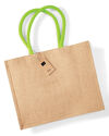 Printed Jute Bags Green Handles