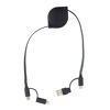 Recycled Plastic Retractable Charging Cable (extended)