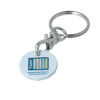 Recycled Plastic rHIPS Trolley Coin Keyring (sky colour)