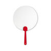 Round plastic hand fan - red