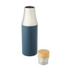 Vacuum insulated stainless steel bottle with bamboo lid