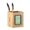 Bamboo penholder with digital calendar (sample branding)