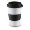 Ceramic Coffee Mug With Silicone Lid Black