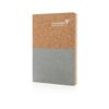 Half colour cork notebook - Grey