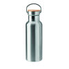 Stainless Steel Vacuum Flask with Bamboo Lid & Carrying Handle