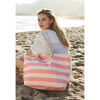 Custom Branded Canvas Beach Bags Pink Stripes